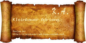 Kleinbauer Adrienn névjegykártya
